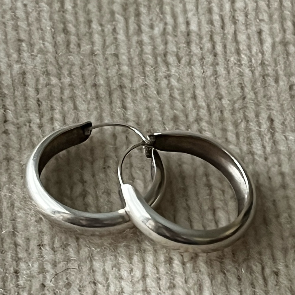Vintage sterling silver hoops